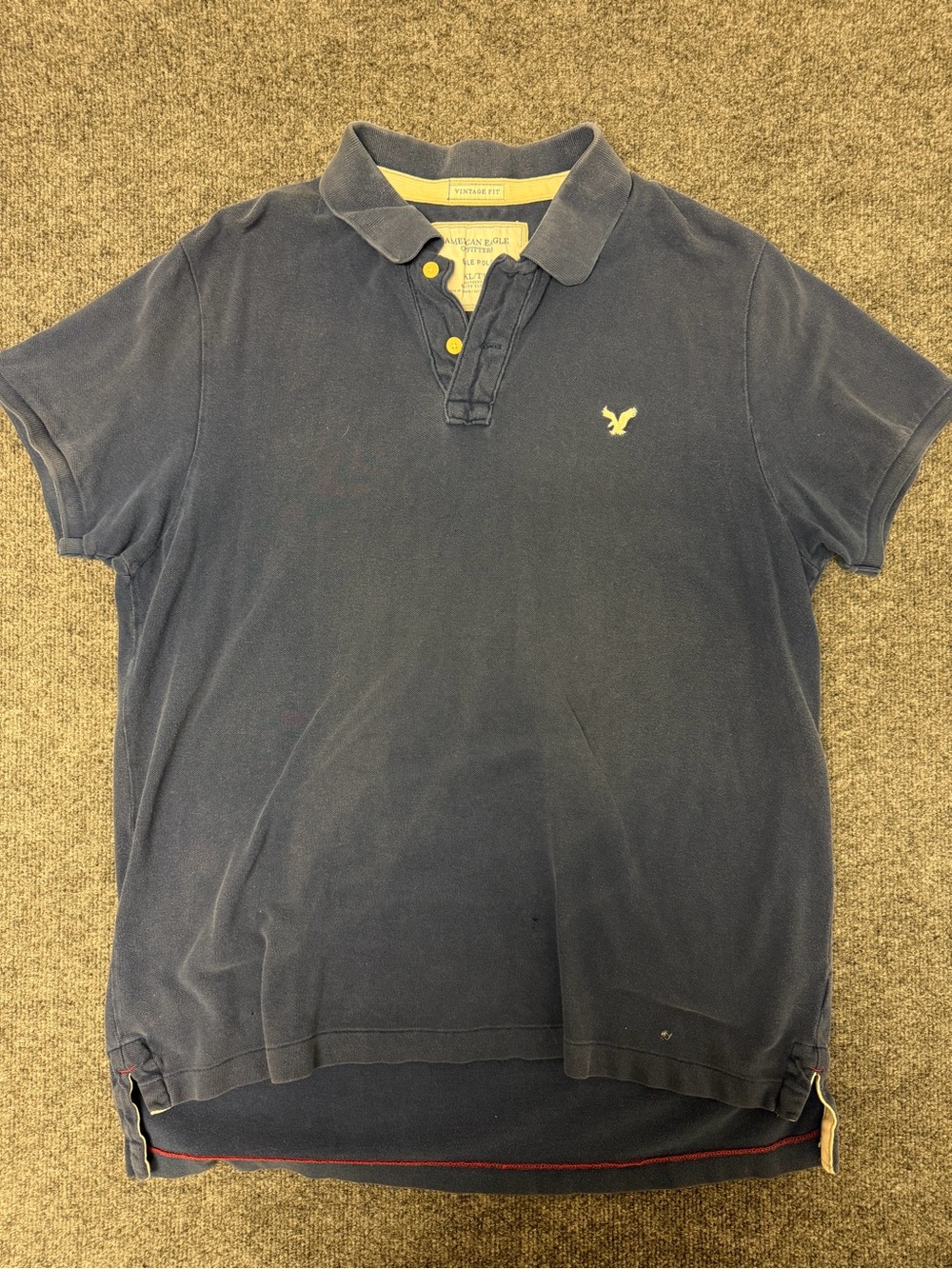 American Eagle Outfitters Navy Polo with Yellow Accents